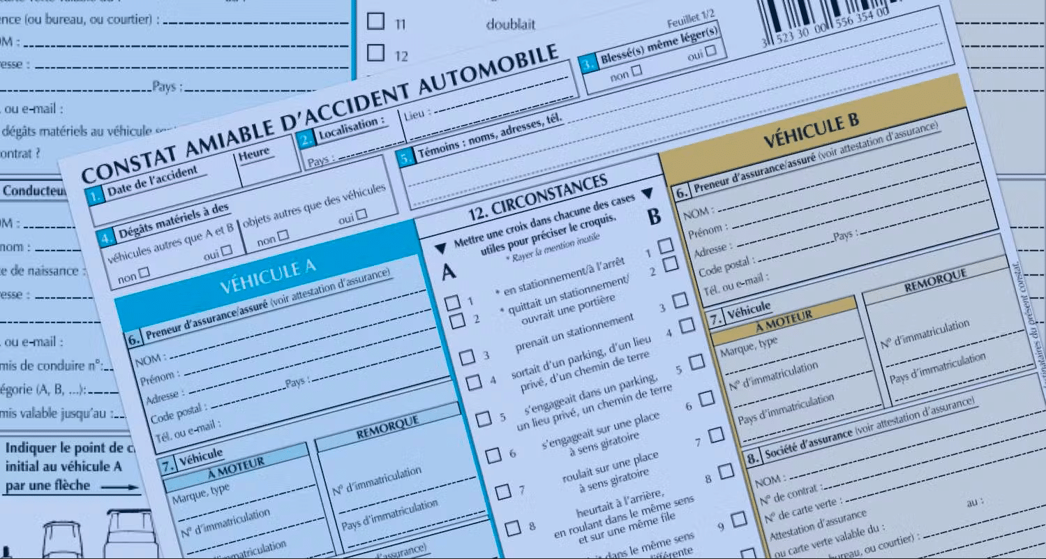 Comment remplir un constat amiable en cas d'accident de voiture ...